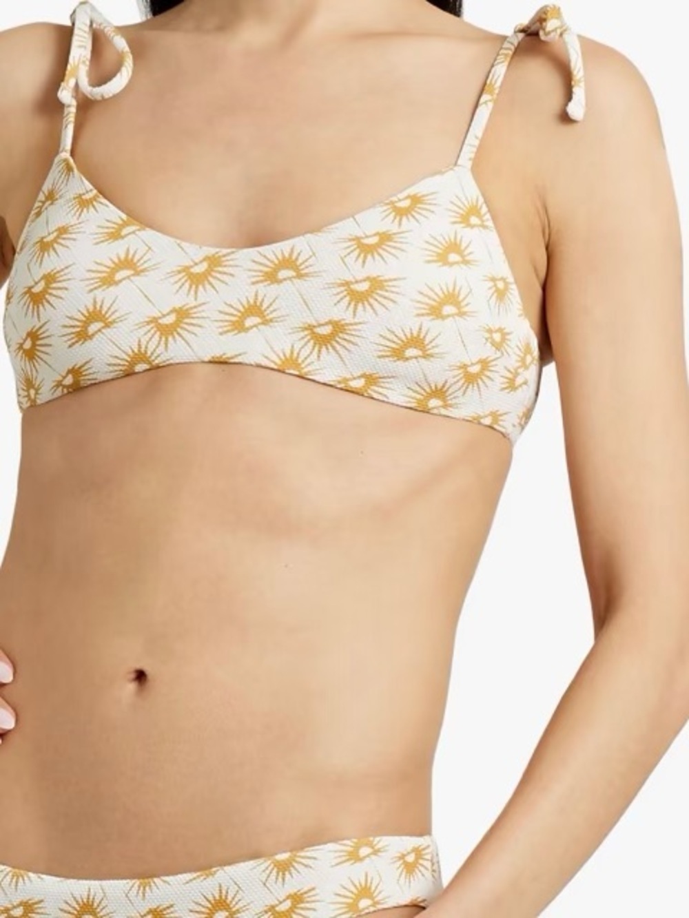 NWT Eberjey ‘Dylan’ Printed Bikini Top in White Size Large